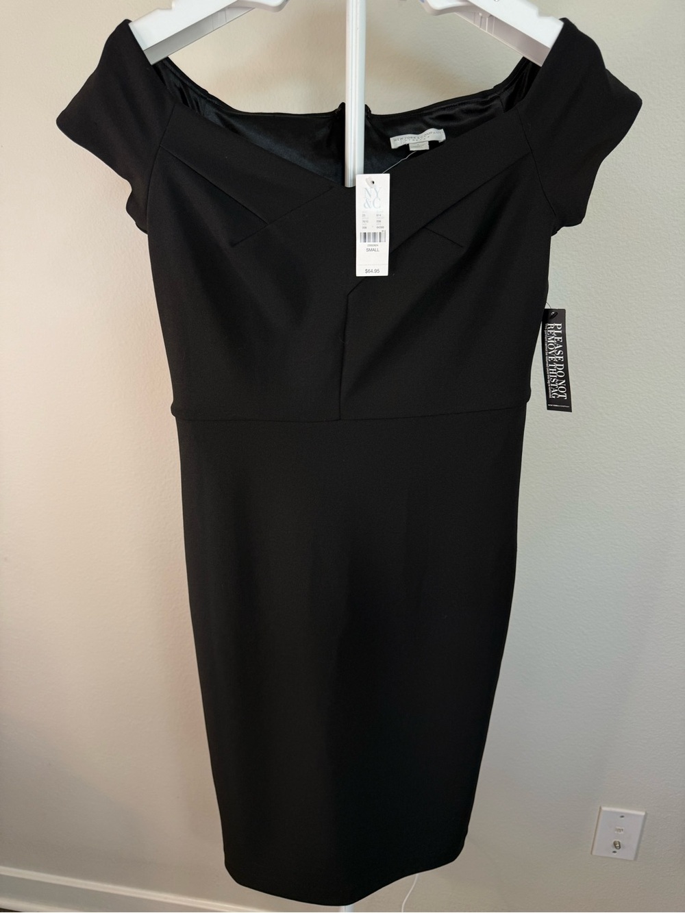 New York & Company Black One-Shoulder Sheath Dress